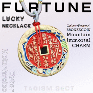 [Mountain Immortal Coin] enamel-colored lucky pendant; Copper coin necklace；I Ching charm and attracting wealth as a birthday gift