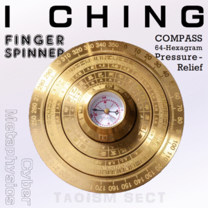 [Brass fidget spinner] all-metal copper 3 inch, I Ching, 64 hexagrams, 8-trigrams, feng shui compass, stress-relieving toy