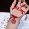 [Bronze Coin Bracelet]Mountain immortal coin girl-style woven bracelet; I Ching 8-triangle fortune-gathering gift for girls